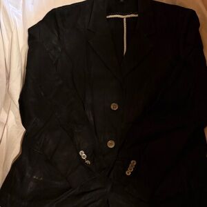 90- Lands End Black Button-Up Blazer